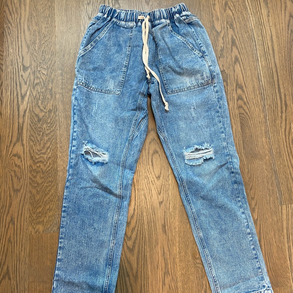 Denim joggers
